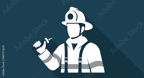 Brave firefighter holding a tool, safety concept for emergency services and rescue operations in perilous situations