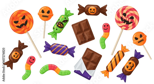 Halloween Treats Galore: A Colorful Assortment of Spooky and Sweet Confections for Festive Celebrations