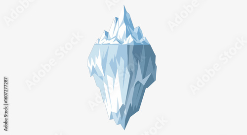 Illustrative iceberg in the ocean environment demonstrating the effects of climate change and melting ice cap revealing its true size