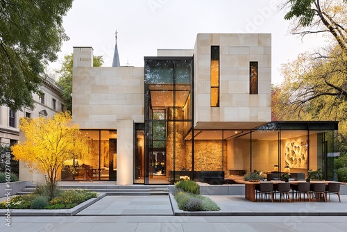 Modern Architectural Design of a Luxurious House with Glass Facade