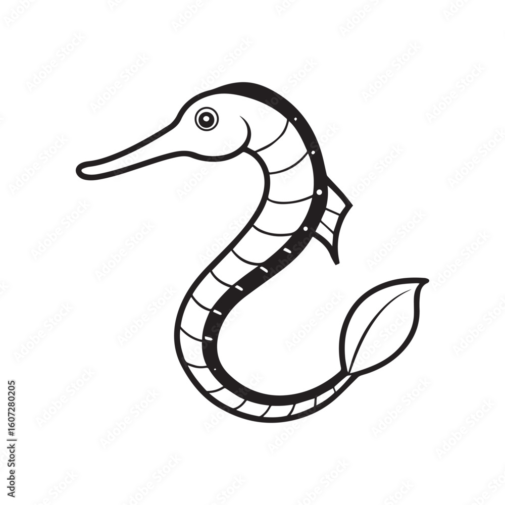 Fototapeta premium Seashore silhouette vector illustration logo sticker design 