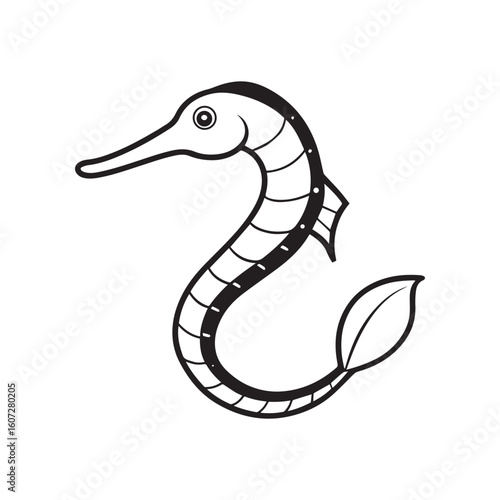 Seashore silhouette vector illustration logo sticker design 