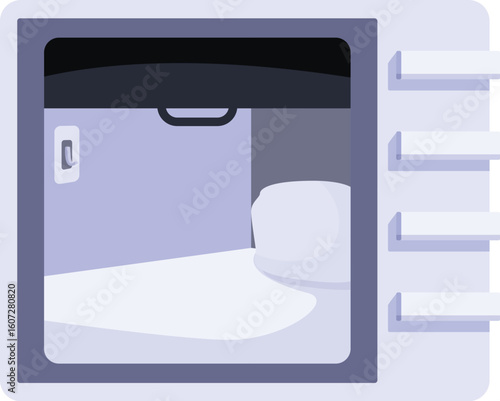 Compact sleepbox providing a private and comfortable space for resting or sleeping, ideal for travelers or those with limited space