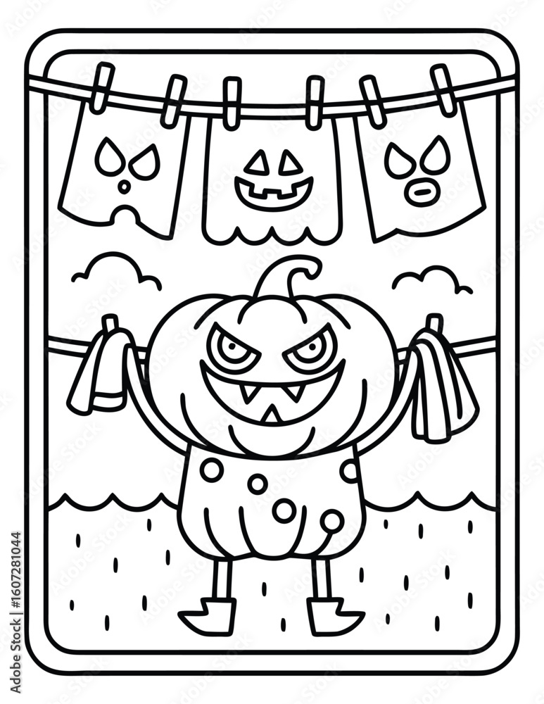 Obraz premium Halloween and Pumpkin Coloring Pages – Fun, Spooky, and Easy Designs for Kids and Adults | Ghosts, Witches, Black Cats, Haunted Houses & Trick or Treat Fun