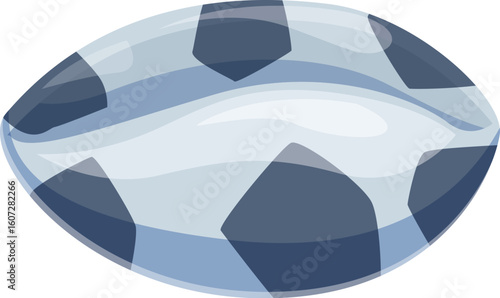 Glossy seashell resembling a soccer ball, merging the beauty of marine life with the excitement of sports