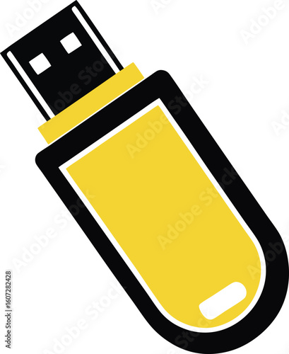 USB flash drive, also known as a thumb drive or pen drive, used for storing and transferring data