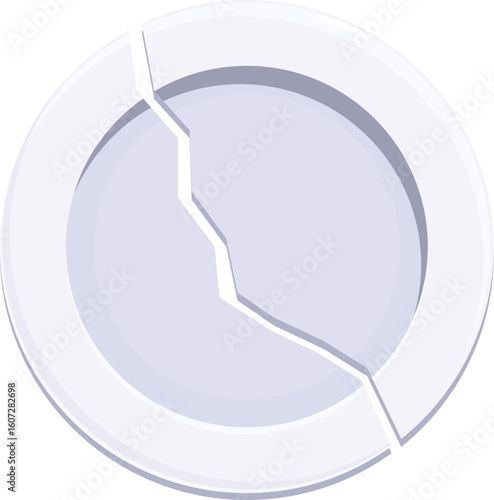 Broken white plate representing the concept of separation and divorce