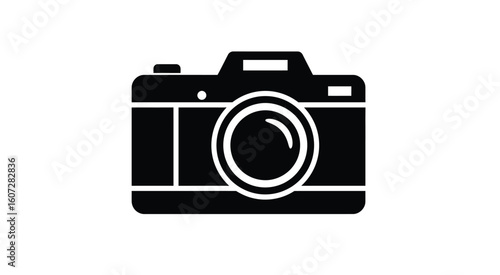 Simple Black and White Camera Icon for Photography and Creative Projects