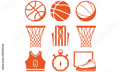 Basketball Clipart Bundle – Icons, Players, Slam Dunk, Fire Ball & Vector Sports Art