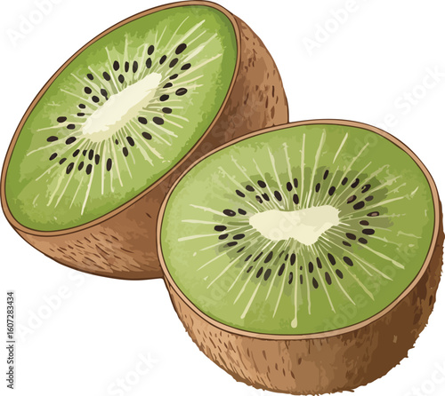 kiwi fruit isolated on white background