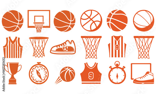 Basketball Clipart Bundle – Icons, Players, Slam Dunk, Fire Ball & Vector Sports Art