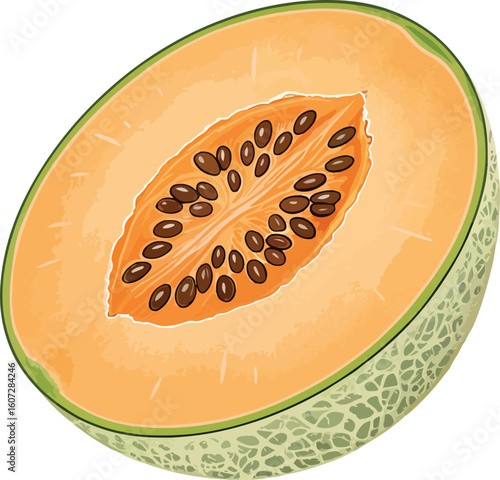 vector illustration of a melon