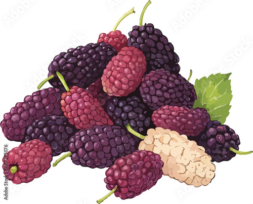 Wallpaper Mural blackberries and raspberries Torontodigital.ca