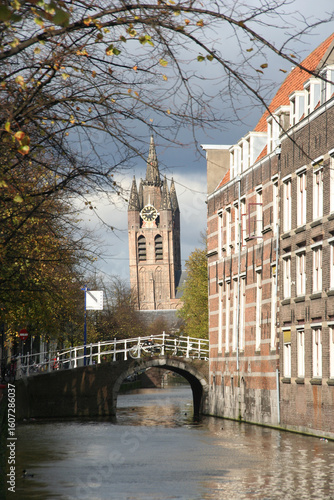 Old Church tower of Delft, The Netherlands