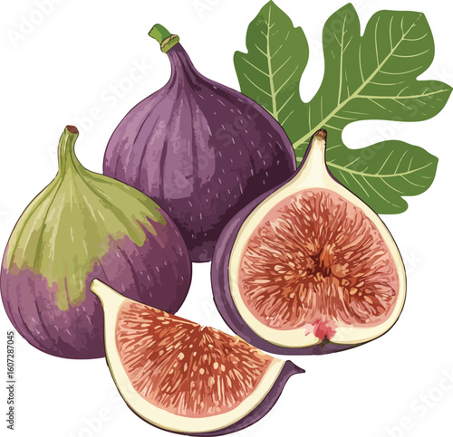 fresh figs isolated on white background