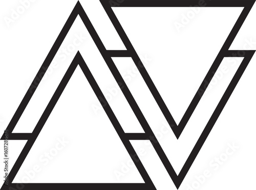 Abstract Geometric Triangles - Modern Line Art Vector Logo