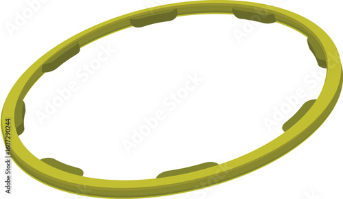 Rotating hula hoop for fitness exercises isolated on white background
