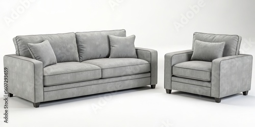 Modern Gray Sofa Set - Livi...
