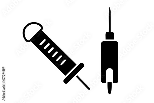 Two black syringe icons side by side