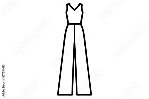Sleeveless Jumpsuit Fashionable Vector Outfit Design
