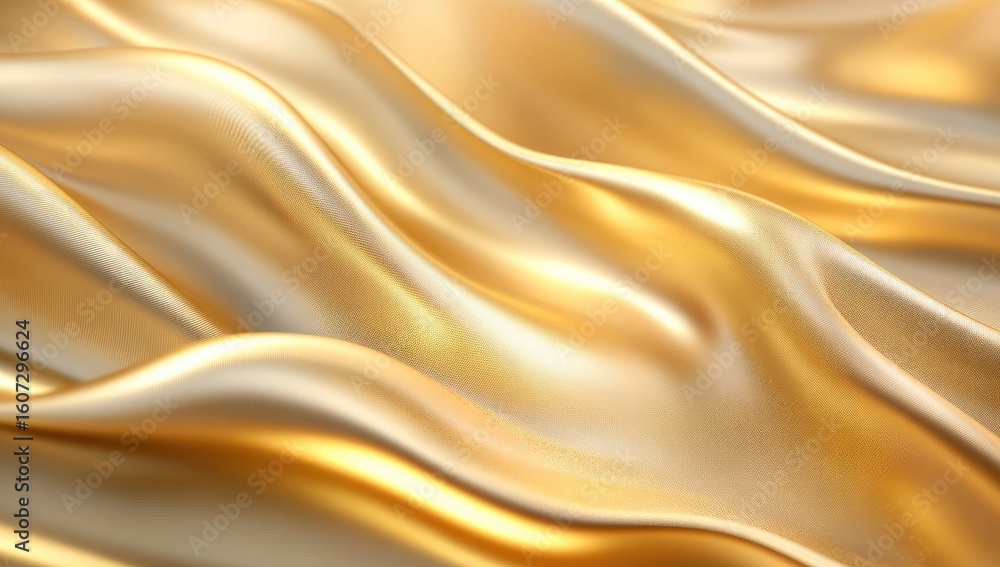 Obraz premium Gold fabric, flowing drapes