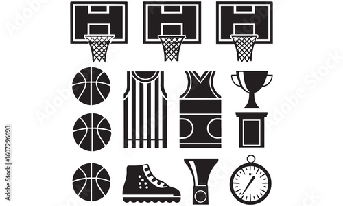 Basketball Clipart Bundle – Icons, Players, Slam Dunk, Fire Ball & Vector Sports Art
