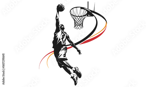 Basketball Clipart Bundle – Icons, Players, Slam Dunk, Fire Ball & Vector Sports Art