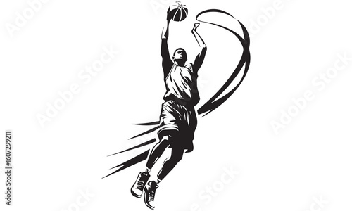 Basketball Clipart Bundle – Icons, Players, Slam Dunk, Fire Ball & Vector Sports Art