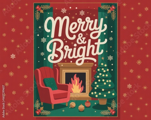christmas greeting card with santa claus