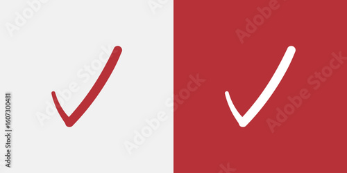 手書き風チェックマーク＆バツ印アイコンセット：タスク管理・アンケートなど	