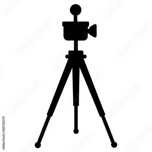 Camera tripod silhouette for photography and videography