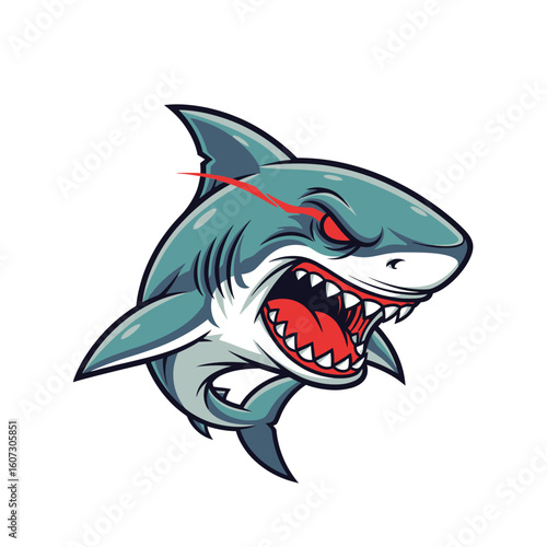 shark cartoon isolated on white