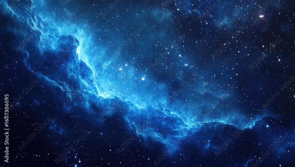 Fototapeta premium Deep space nebulae with vibrant blues and stars