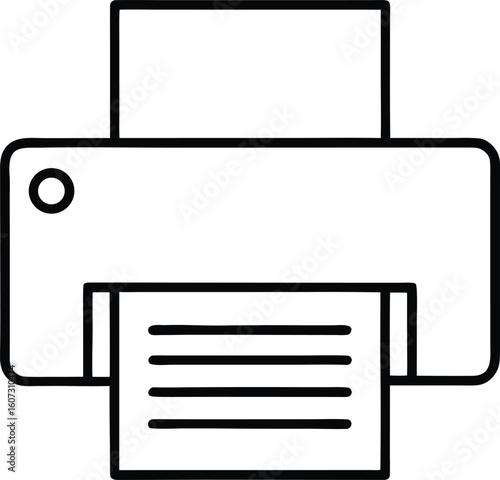 Printer vector icon outline style