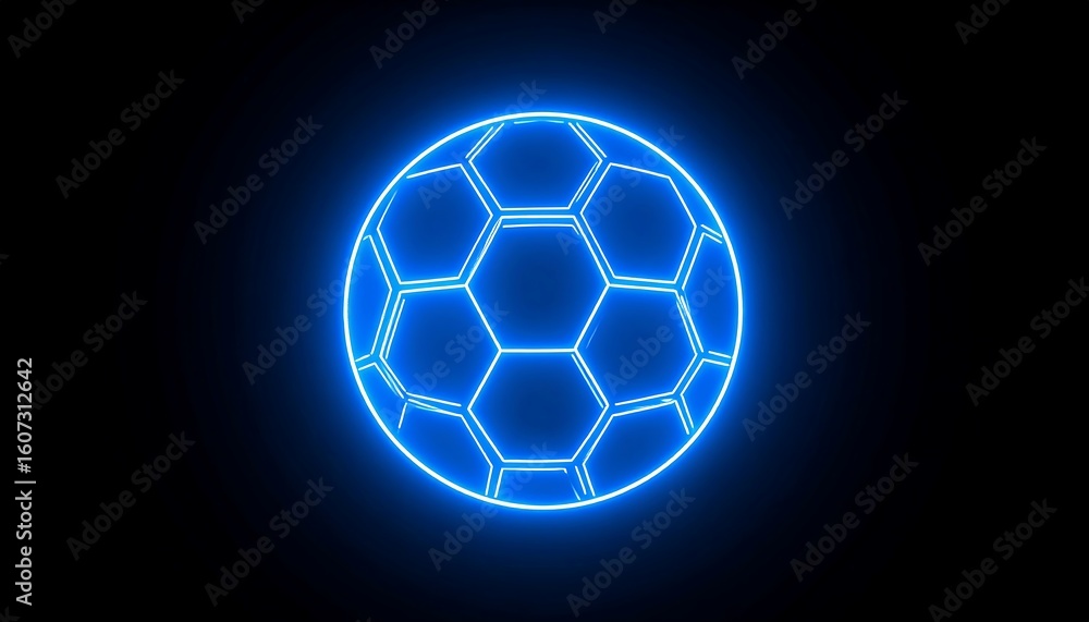 Fototapeta premium Neon soccer ball graphic