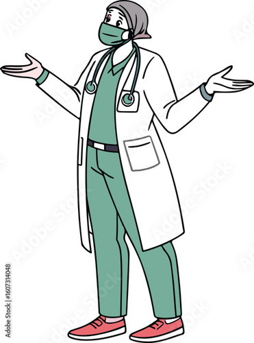 A medical professional in protective clothing standing confidently, representing frontline workers, safety, and healthcare responsibility.