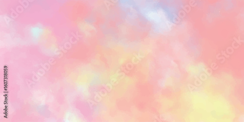 Pastel watercolor texture illustration blending pink peach and yellow hues offering a gentle painted artistic effect