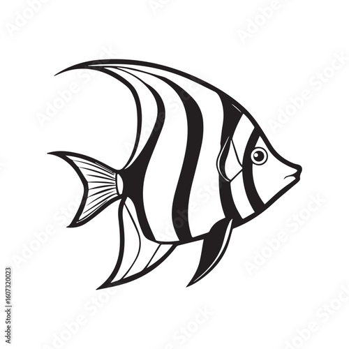 Butterfly fish vector illustration logo design silhouette 