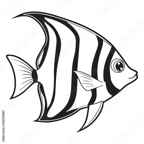 Butterfly fish vector illustration logo design silhouette 