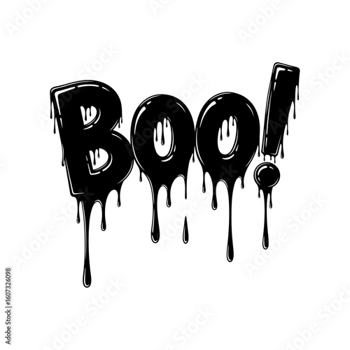 A spooky boo isolated on white background, a halloween illustration design