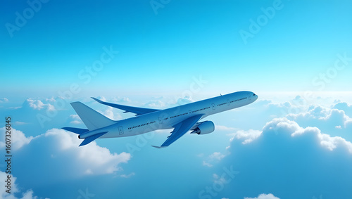 Airplane in the clouds