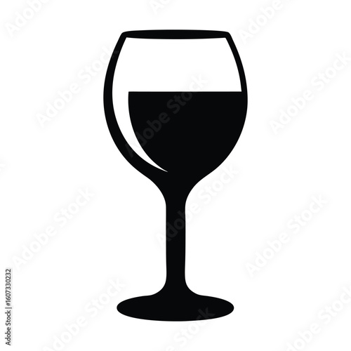 Wine Glass Icon Red Wine Drink Beverage Alcohol Winery on White Background