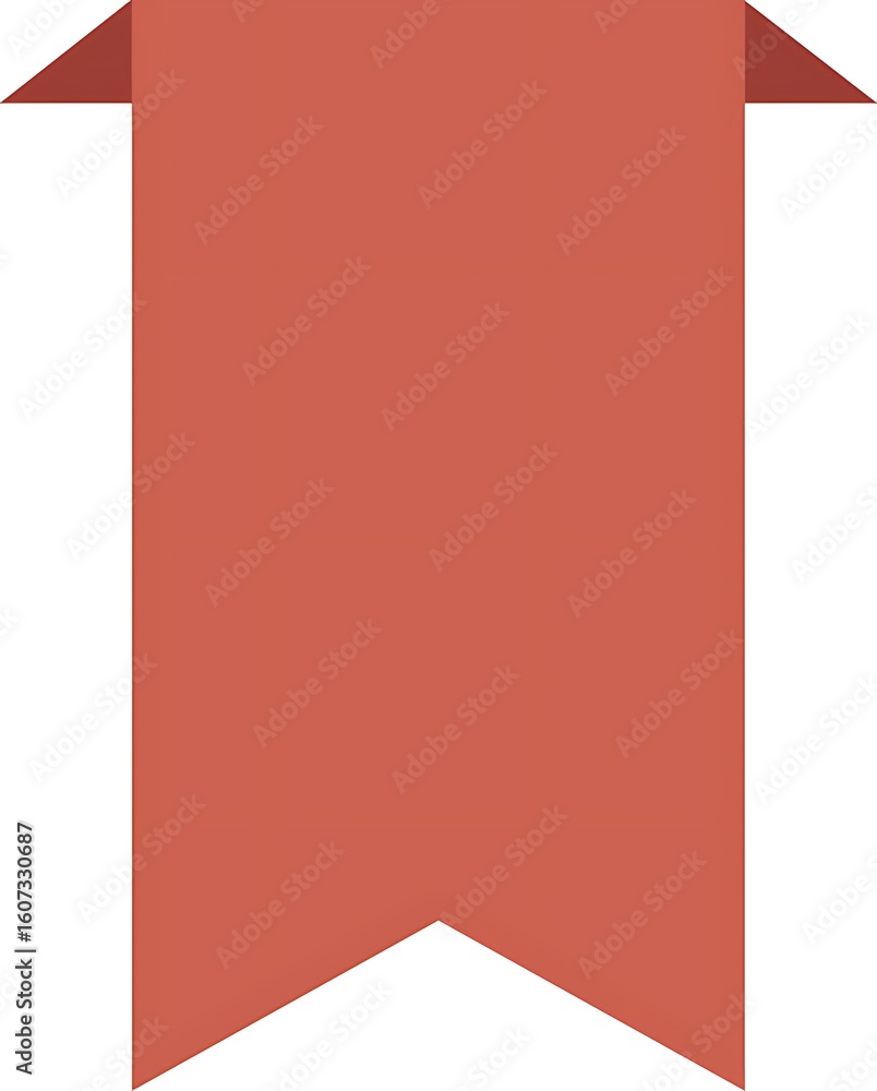 Fototapeta premium A simple red banner or ribbon shape isolated on a white background
