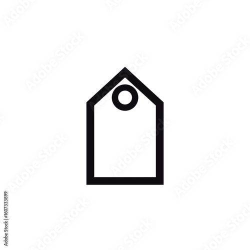Tag illustration with a simple outline design on white background