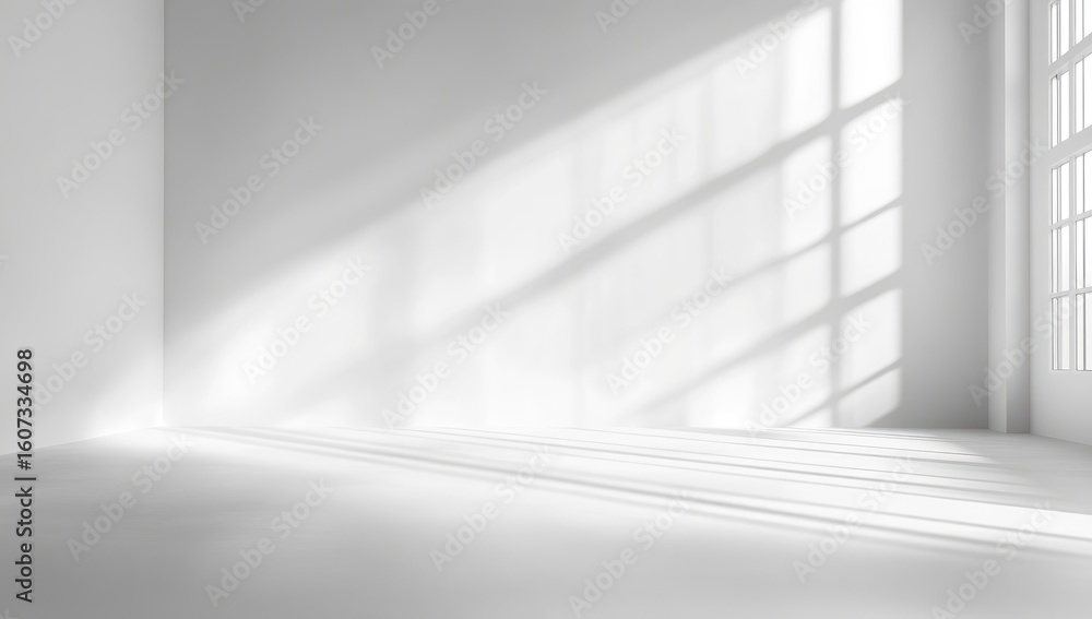 Empty white room with sunbeams Empty white room with sunbeams