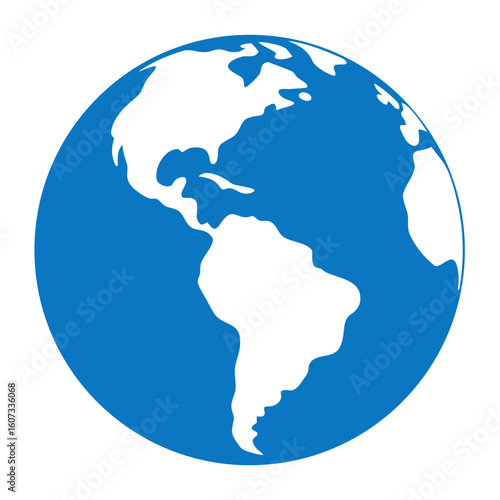 Simple silhouette of an earth globe isolated on white background