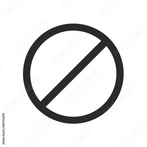 No entry symbol illustration with a simple outline design on white background