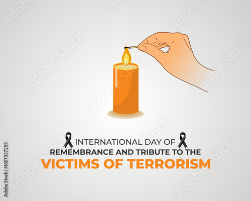 International Day of Remembrance and Tribute to the Victims of terrorism. 21 August. Holiday concept. Template for background with banner, poster and card. Vector illustration.
