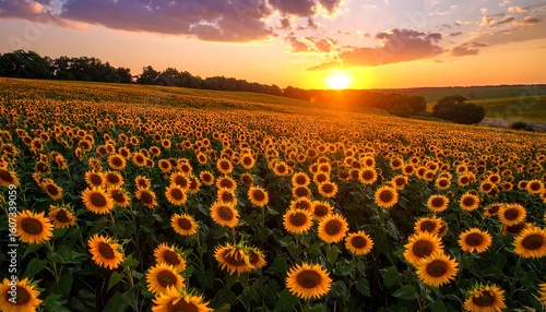 Sunflower field at sunset (1)