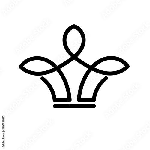 royal crown icon. crown logo line illustration. simple crown logo design isolated on white background